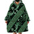 Indonesia Batik Pattern Wearable Blanket Hoodie Green Version - Wonder Print Shop