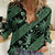 Indonesia Batik Pattern Women Casual Shirt Green Version - Wonder Print Shop