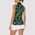 Indonesia Batik Pattern Women Sleeveless Polo Shirt Green Version - Wonder Print Shop