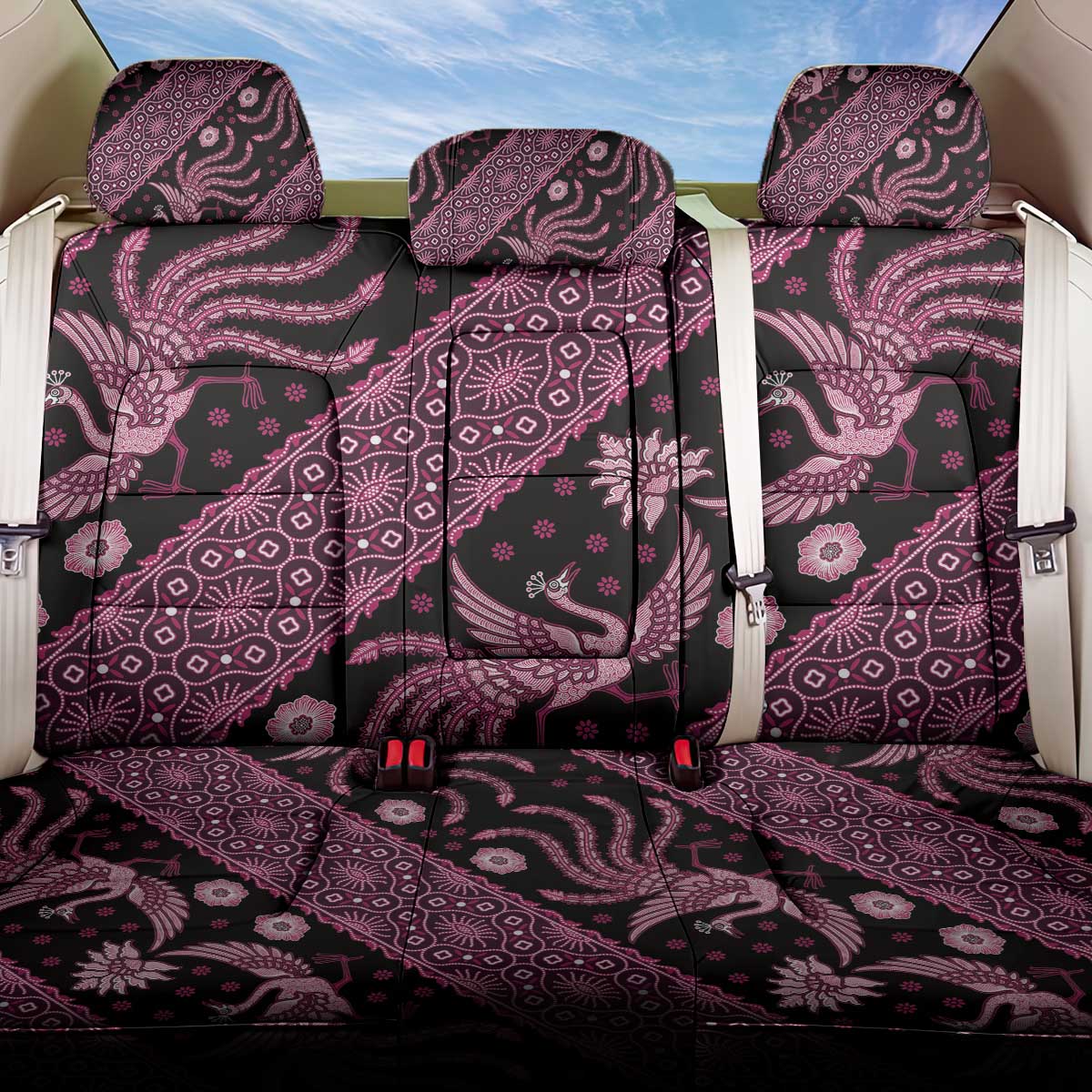 Indonesia Batik Pattern Back Car Seat Cover Pink Version - Wonder Print Shop