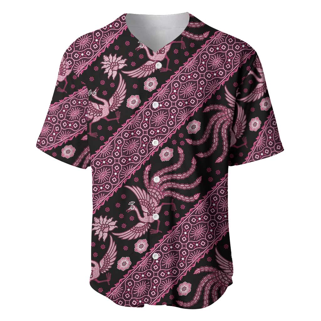 Indonesia Batik Pattern Baseball Jersey Pink Version - Wonder Print Shop