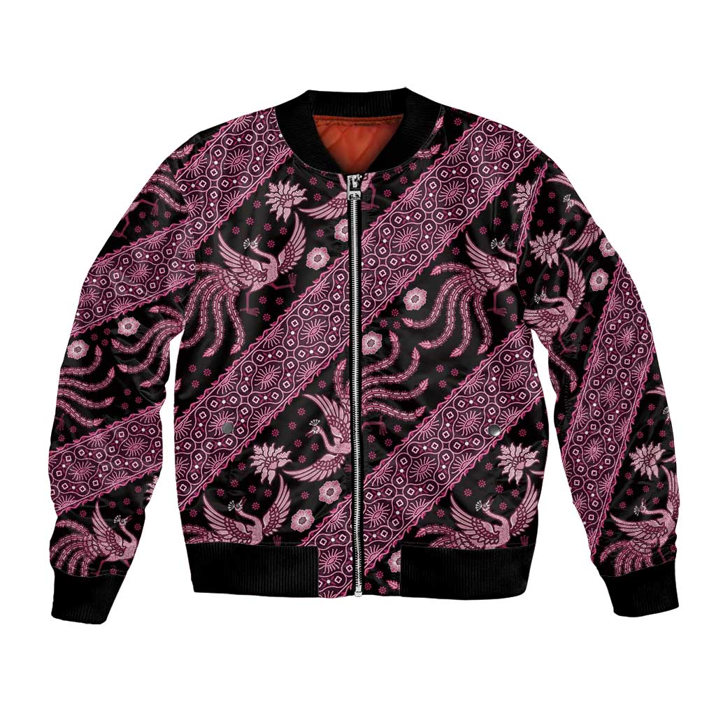 Indonesia Batik Pattern Bomber Jacket Pink Version - Wonder Print Shop