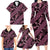 Indonesia Batik Pattern Family Matching Long Sleeve Bodycon Dress and Hawaiian Shirt Pink Version - Wonder Print Shop