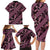 Indonesia Batik Pattern Family Matching Long Sleeve Bodycon Dress and Hawaiian Shirt Pink Version - Wonder Print Shop