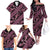 Indonesia Batik Pattern Family Matching Off The Shoulder Long Sleeve Dress and Hawaiian Shirt Pink Version - Wonder Print Shop