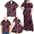 Indonesia Batik Pattern Family Matching Off Shoulder Maxi Dress and Hawaiian Shirt Pink Version - Wonder Print Shop