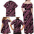 Indonesia Batik Pattern Family Matching Off Shoulder Maxi Dress and Hawaiian Shirt Pink Version - Wonder Print Shop