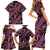 Indonesia Batik Pattern Family Matching Short Sleeve Bodycon Dress and Hawaiian Shirt Pink Version - Wonder Print Shop