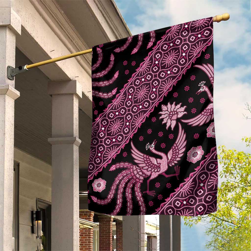 Indonesia Batik Pattern Garden Flag Pink Version - Wonder Print Shop