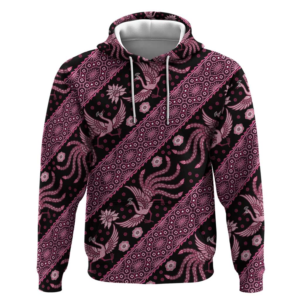 Indonesia Batik Pattern Hoodie Pink Version - Wonder Print Shop