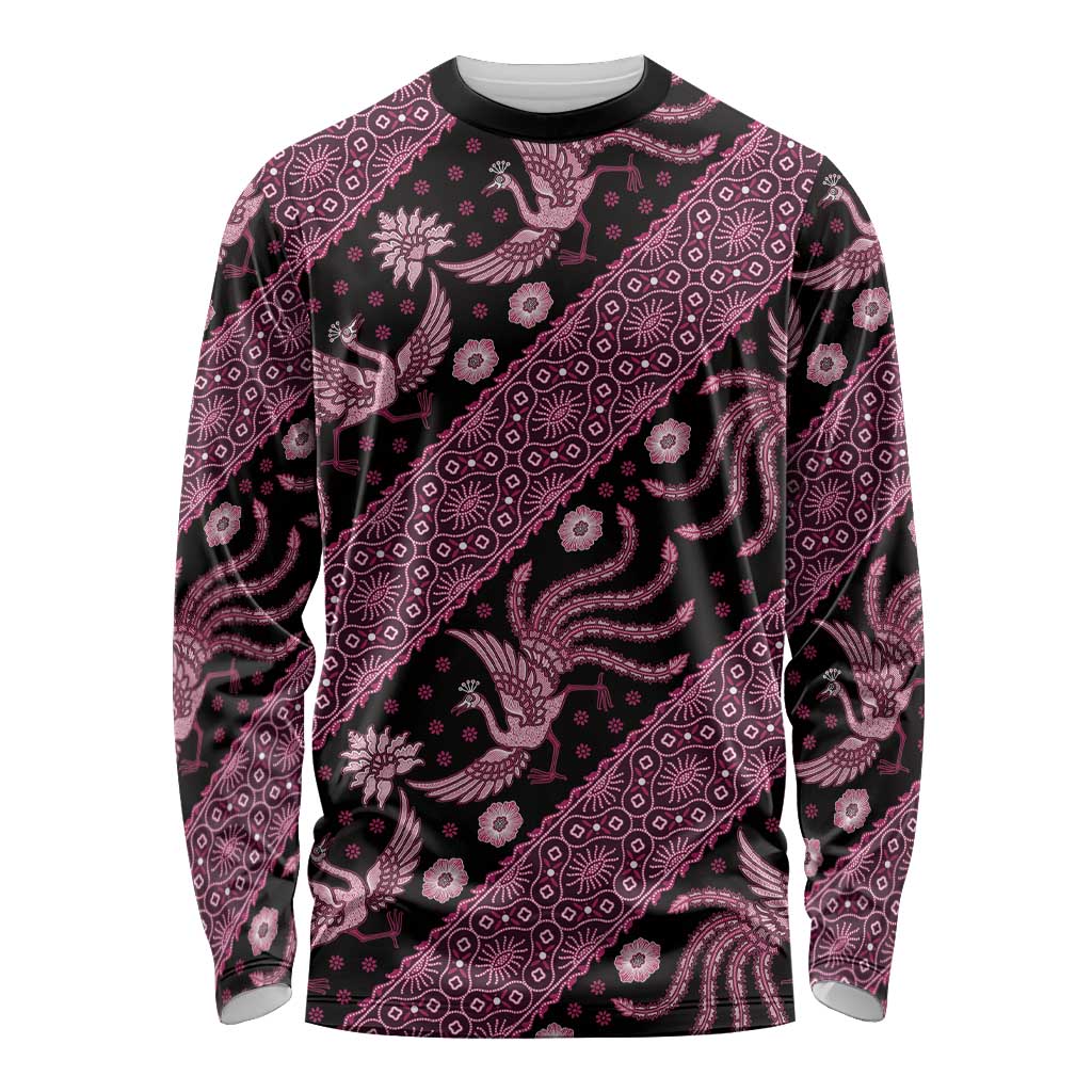 Indonesia Batik Pattern Long Sleeve Shirt Pink Version - Wonder Print Shop