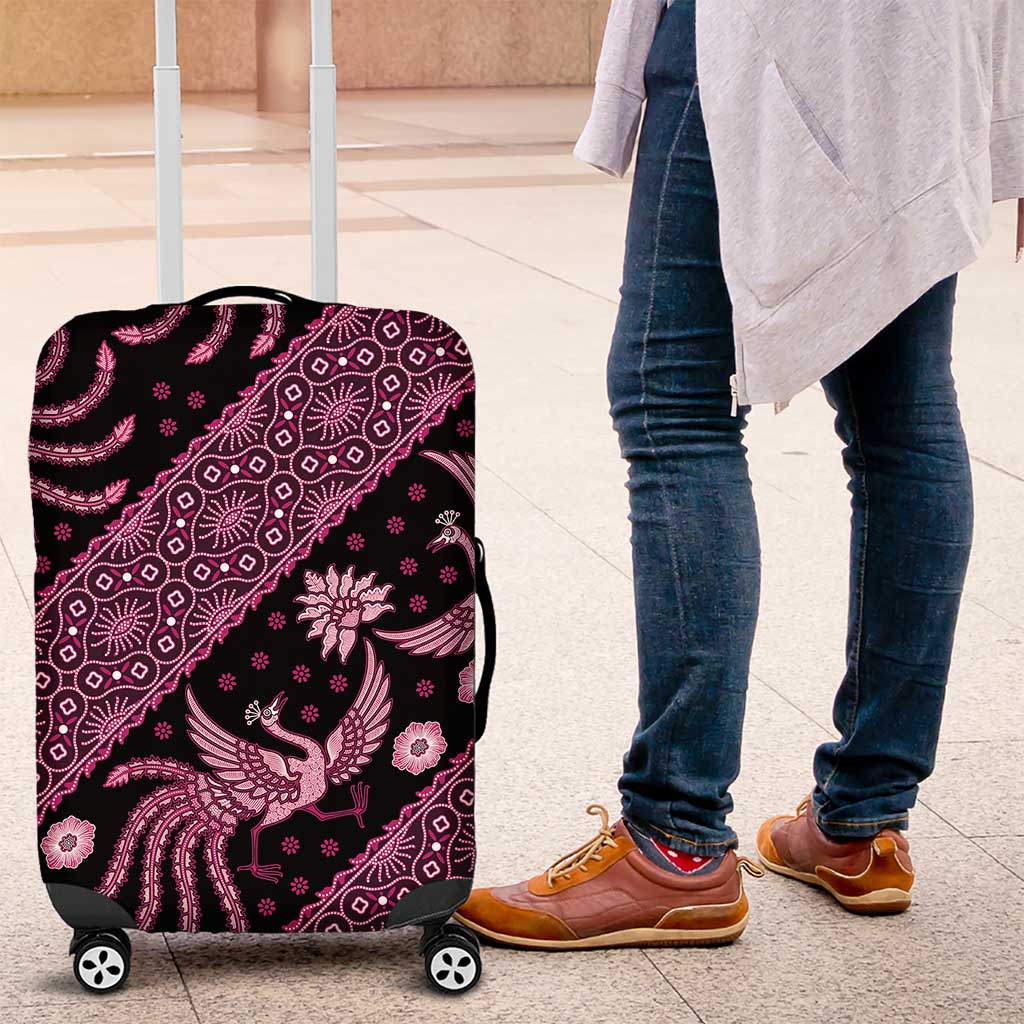 Indonesia Batik Pattern Luggage Cover Pink Version - Wonder Print Shop