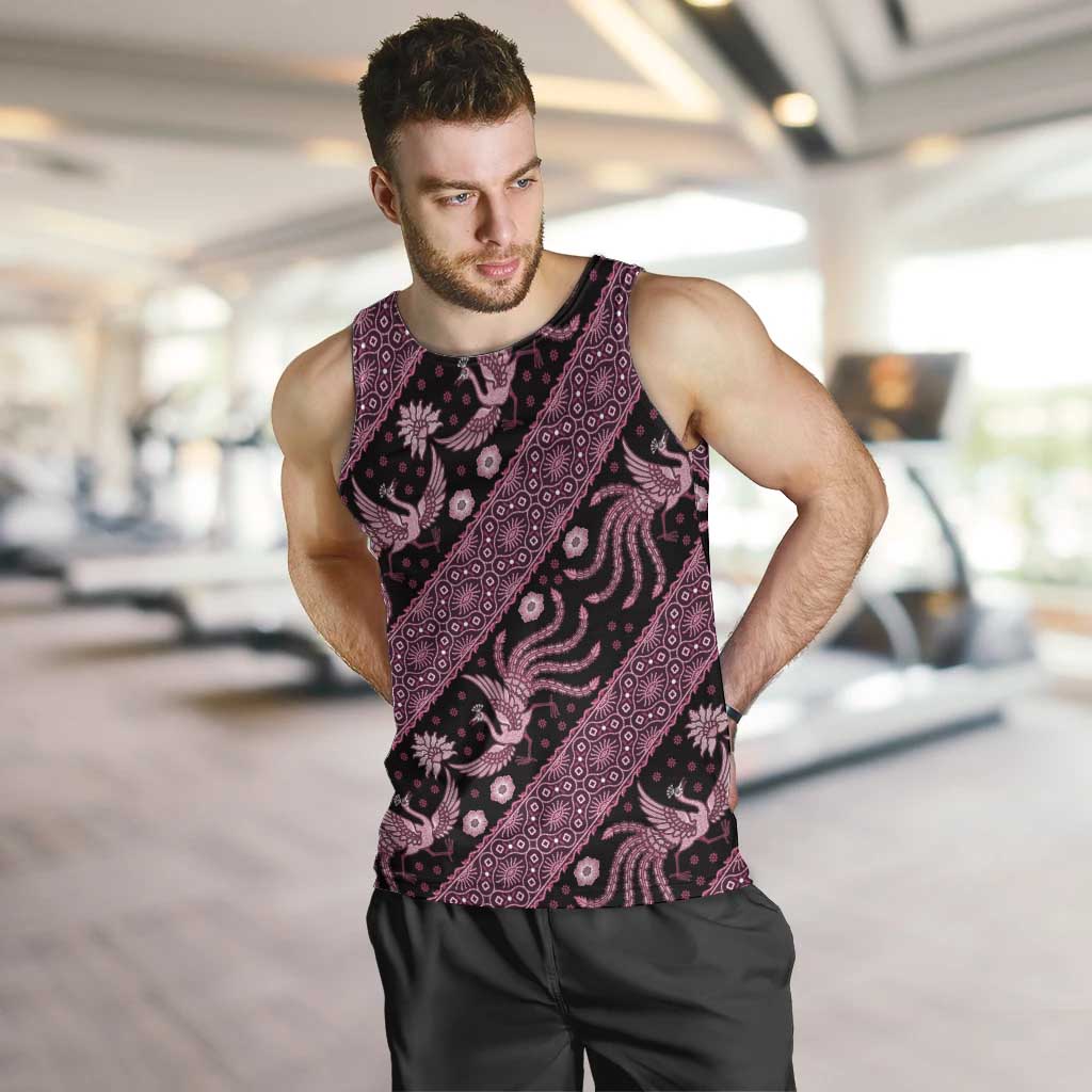 Indonesia Batik Pattern Men Tank Top Pink Version - Wonder Print Shop