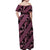 Indonesia Batik Pattern Off Shoulder Maxi Dress Pink Version - Wonder Print Shop