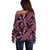 Indonesia Batik Pattern Off Shoulder Sweater Pink Version - Wonder Print Shop