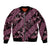 Indonesia Batik Pattern Sleeve Zip Bomber Jacket Pink Version - Wonder Print Shop