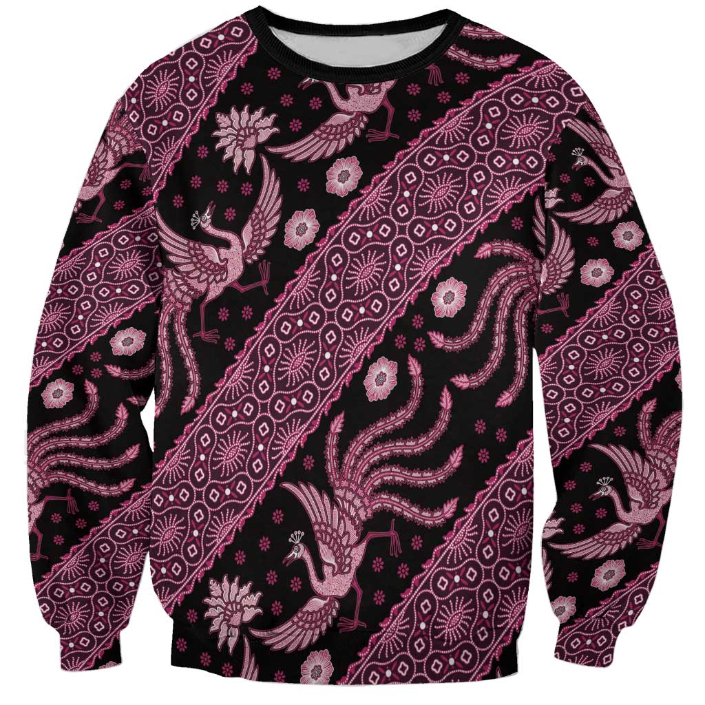 Indonesia Batik Pattern Sweatshirt Pink Version - Wonder Print Shop