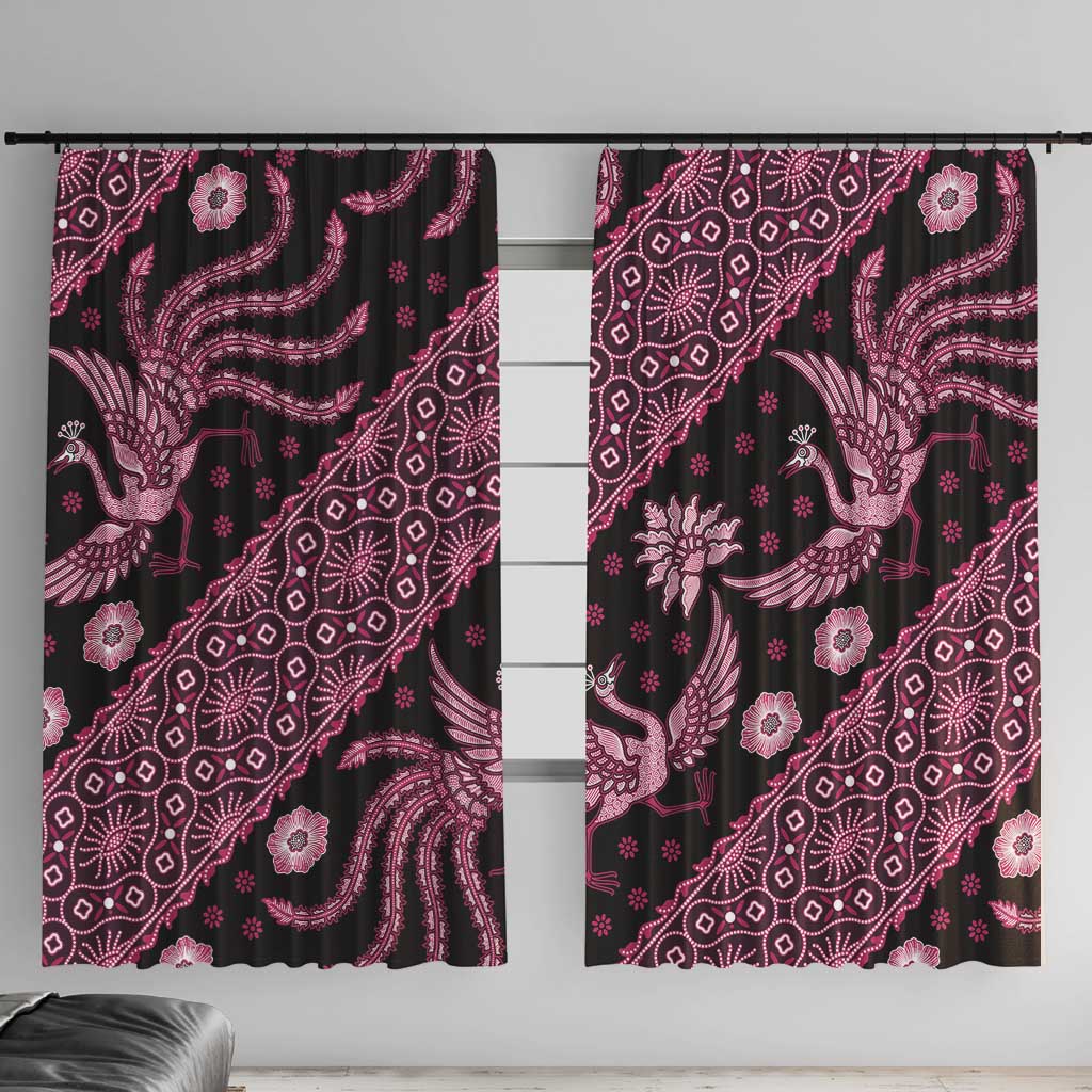 Indonesia Batik Pattern Window Curtain Pink Version - Wonder Print Shop