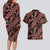 Indonesia Batik Pattern Couples Matching Long Sleeve Bodycon Dress and Hawaiian Shirt Red Version - Wonder Print Shop