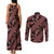 Indonesia Batik Pattern Couples Matching Tank Maxi Dress and Long Sleeve Button Shirt Red Version - Wonder Print Shop