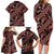 Indonesia Batik Pattern Family Matching Long Sleeve Bodycon Dress and Hawaiian Shirt Red Version - Wonder Print Shop