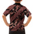 Indonesia Batik Pattern Family Matching Off The Shoulder Long Sleeve Dress and Hawaiian Shirt Red Version - Wonder Print Shop