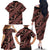 Indonesia Batik Pattern Family Matching Off The Shoulder Long Sleeve Dress and Hawaiian Shirt Red Version - Wonder Print Shop