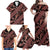 Indonesia Batik Pattern Family Matching Off Shoulder Maxi Dress and Hawaiian Shirt Red Version - Wonder Print Shop