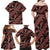 Indonesia Batik Pattern Family Matching Off Shoulder Maxi Dress and Hawaiian Shirt Red Version - Wonder Print Shop