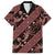 Indonesia Batik Pattern Family Matching Short Sleeve Bodycon Dress and Hawaiian Shirt Red Version - Wonder Print Shop