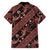 Indonesia Batik Pattern Family Matching Short Sleeve Bodycon Dress and Hawaiian Shirt Red Version - Wonder Print Shop