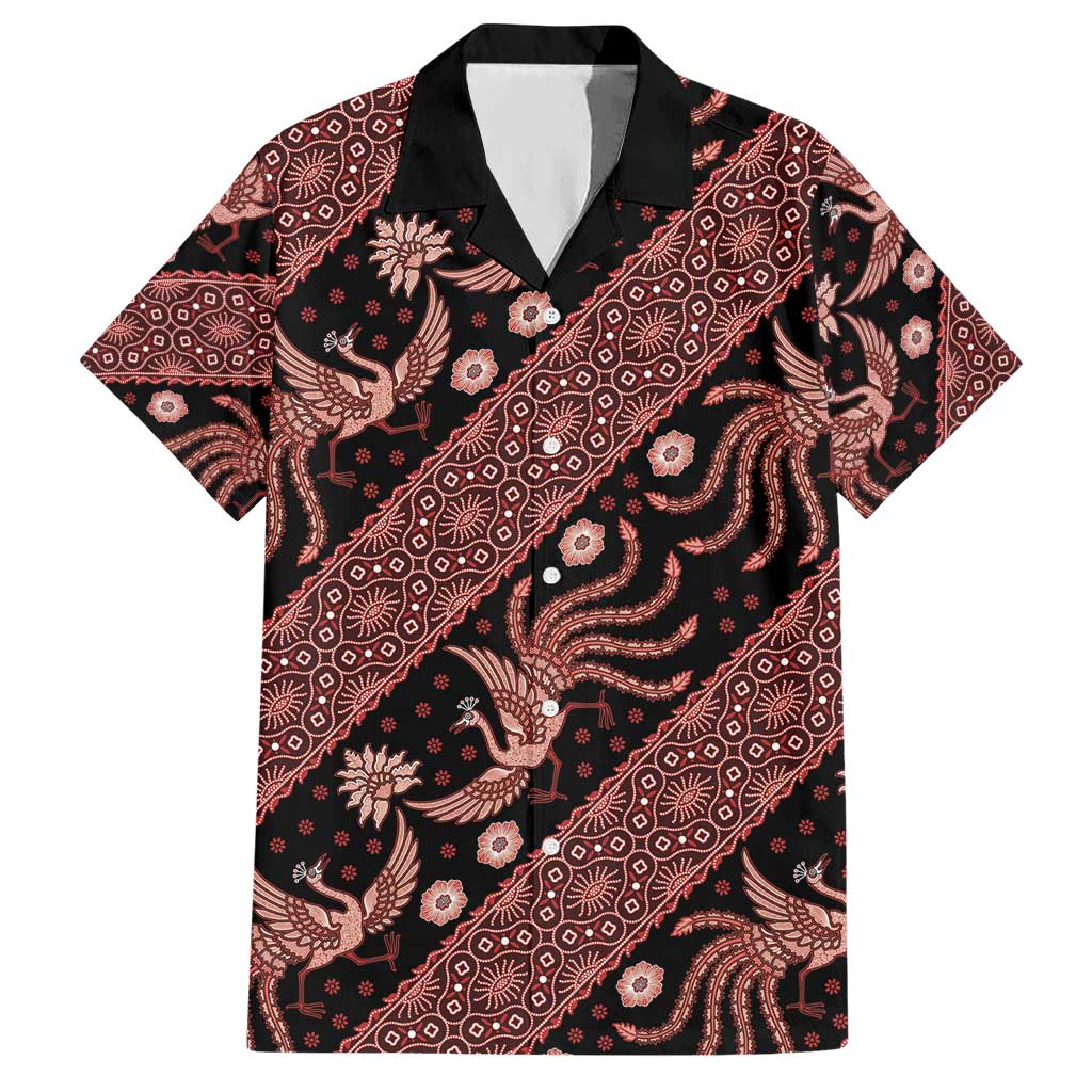 Indonesia Batik Pattern Hawaiian Shirt Red Version - Wonder Print Shop