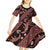 Indonesia Batik Pattern Kid Short Sleeve Dress Red Version - Wonder Print Shop