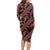 Indonesia Batik Pattern Long Sleeve Bodycon Dress Red Version - Wonder Print Shop