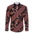 Indonesia Batik Pattern Long Sleeve Button Shirt Red Version - Wonder Print Shop