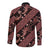 Indonesia Batik Pattern Long Sleeve Button Shirt Red Version - Wonder Print Shop