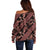 Indonesia Batik Pattern Off Shoulder Sweater Red Version - Wonder Print Shop