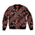 Indonesia Batik Pattern Sleeve Zip Bomber Jacket Red Version - Wonder Print Shop