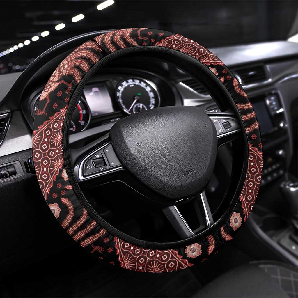 Indonesia Batik Pattern Steering Wheel Cover Red Version - Wonder Print Shop