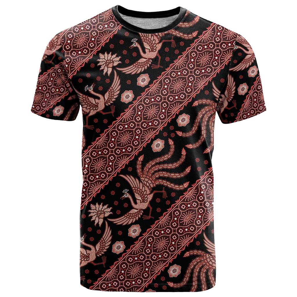 Indonesia Batik Pattern T Shirt Red Version - Wonder Print Shop