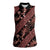 Indonesia Batik Pattern Women Sleeveless Polo Shirt Red Version - Wonder Print Shop