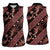 Indonesia Batik Pattern Women Sleeveless Polo Shirt Red Version - Wonder Print Shop