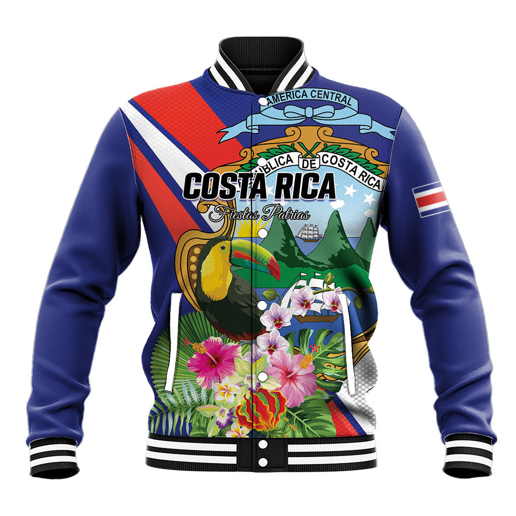 Personalized Costa Rica Rainbow Toucan Baseball Jacket Happy Independence Day