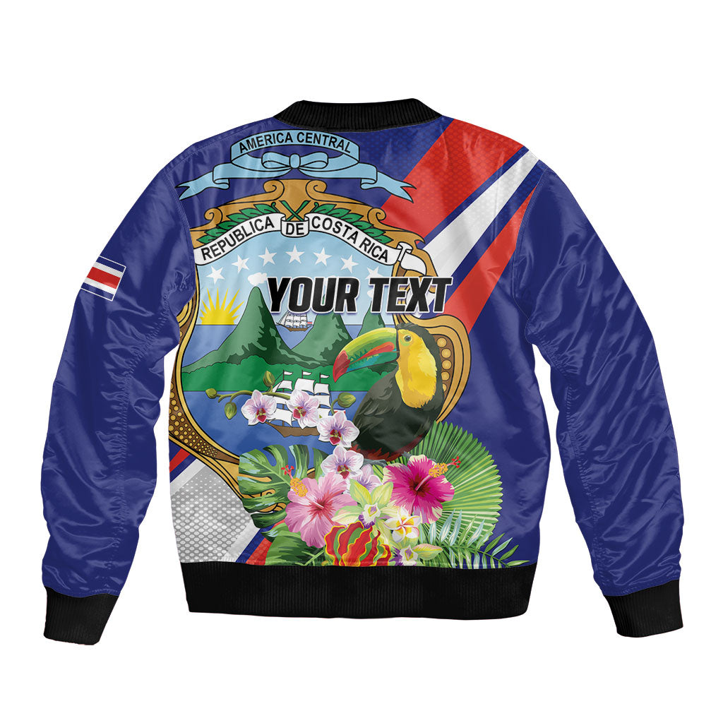 Personalized Costa Rica Rainbow Toucan Bomber Jacket Happy Independence Day
