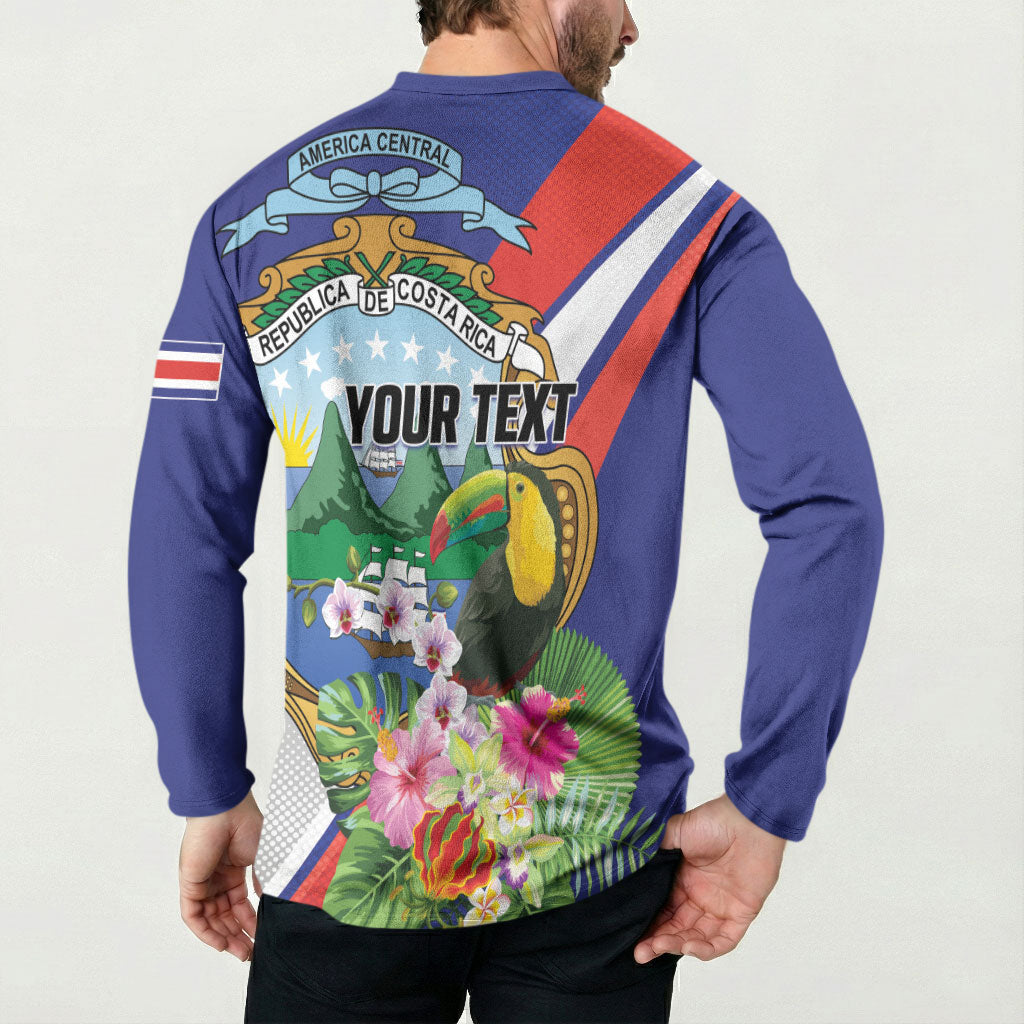 Personalized Costa Rica Rainbow Toucan Button Sweatshirt Happy Independence Day