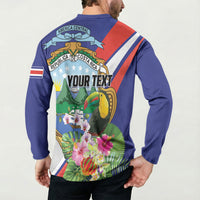 Personalized Costa Rica Rainbow Toucan Button Sweatshirt Happy Independence Day