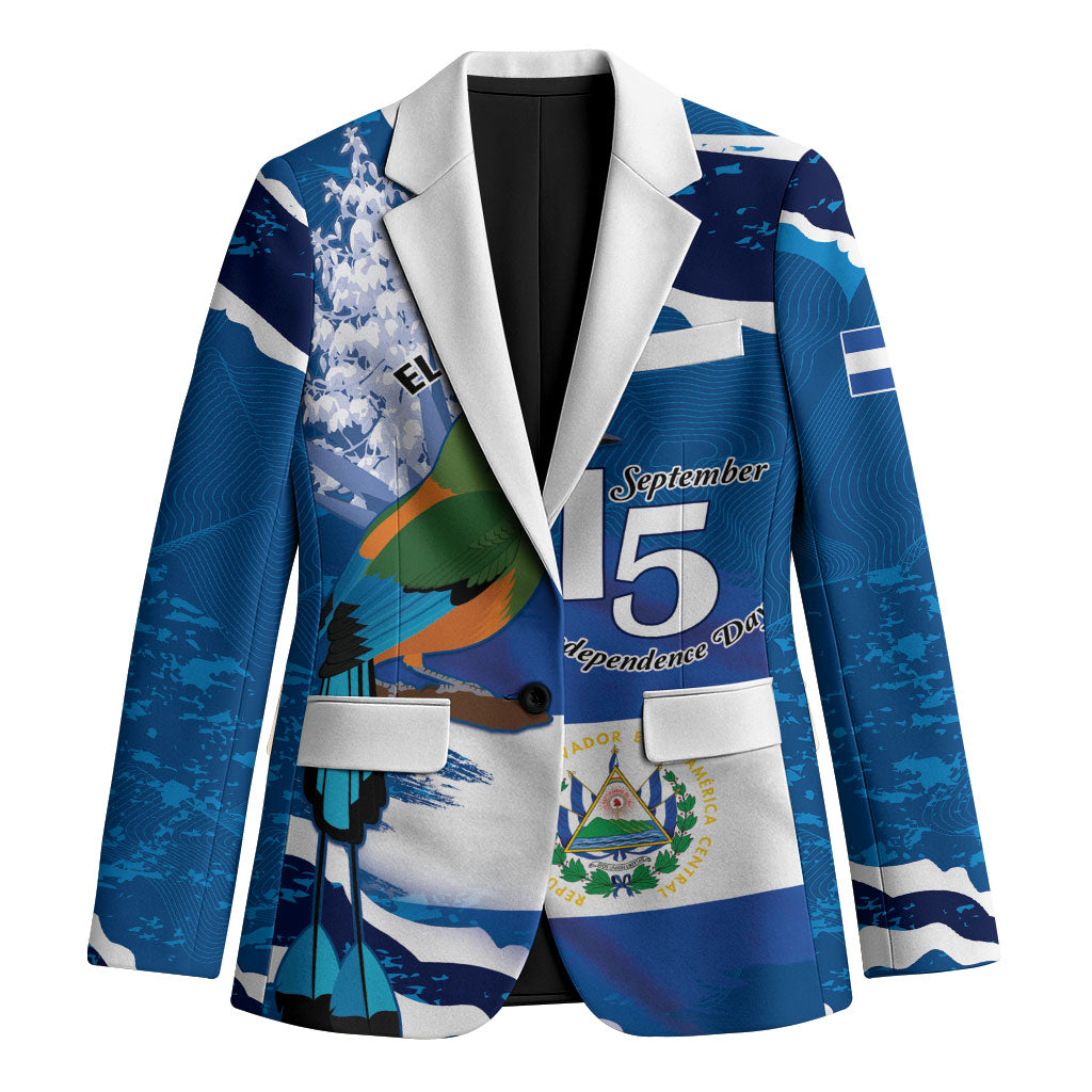 Personalized El Salvador Turquoise Browed Motmot Blazer Happy Independence Day