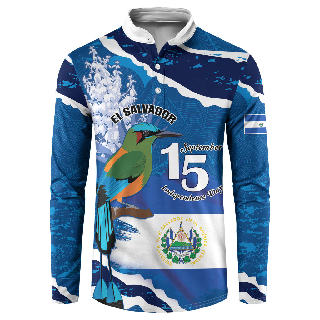 Personalized El Salvador Turquoise Browed Motmot Button Sweatshirt Happy Independence Day