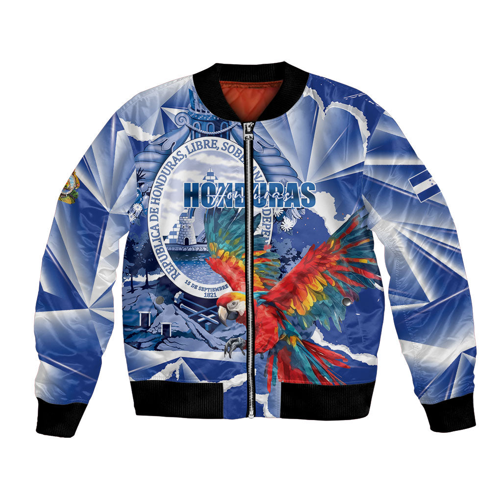Personalized Honduras Scarlet Macaw Bomber Jacket Happy Independence Day