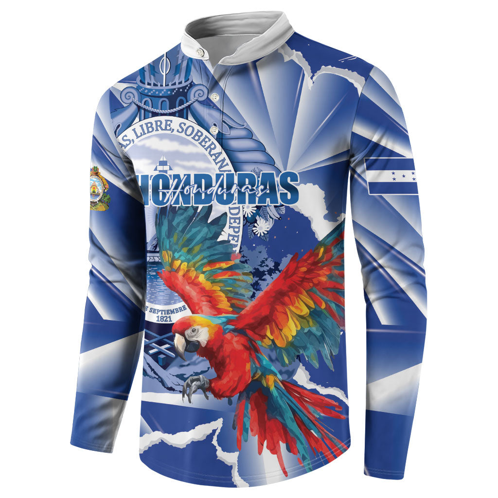 Personalized Honduras Scarlet Macaw Button Sweatshirt Happy Independence Day